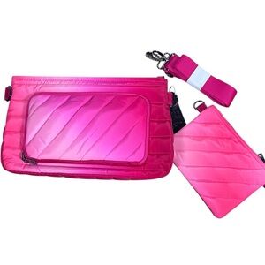 THINK ROYLN Ombre Pink Quilted Bag with Pouch
